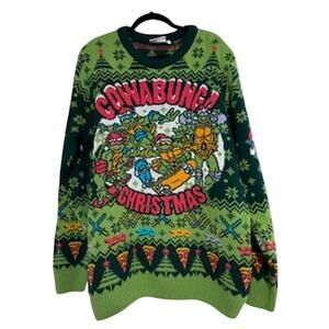Nickelodeon Teenage Mutant Ninja Turtles Men's XXL Cowabunga Christmas Sweater